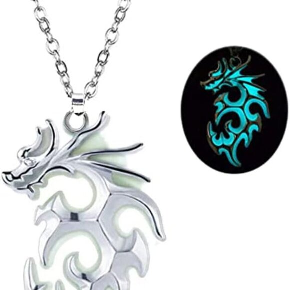 Jewelry - Dragon Necklace Stainless Steel Dragon Necklace Glow in the Dark Dragon Necklace
